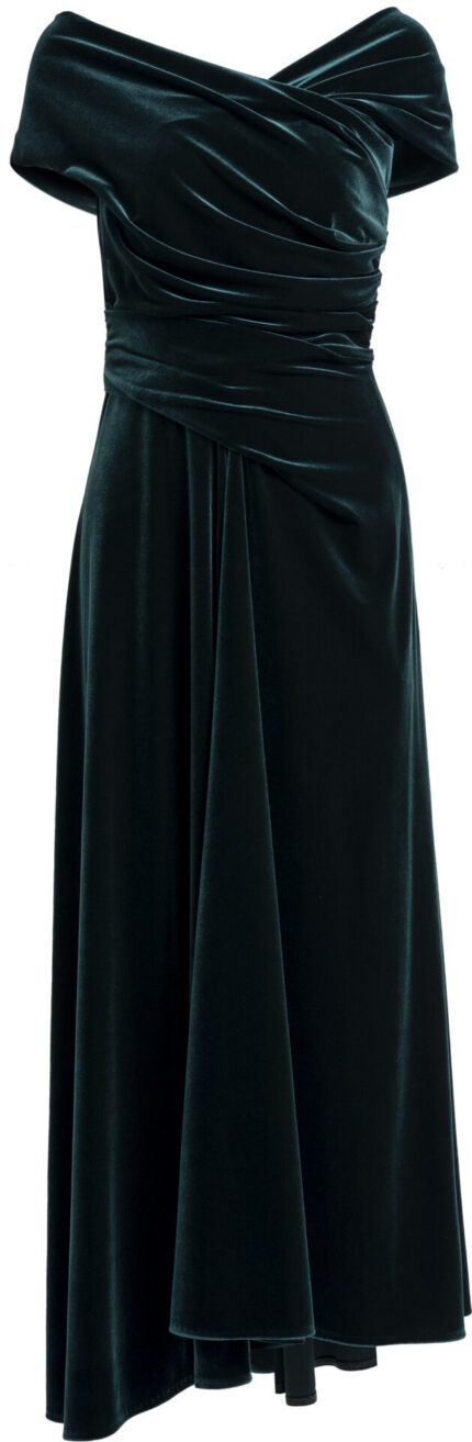 Schulterfreies Cocktailkleid aus Samt