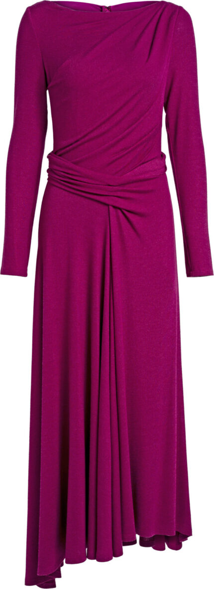 Pinkes Strickkleid mit Drapierung