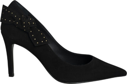 Elegant Pointed-Toe Pumps with Studded Bow Detail