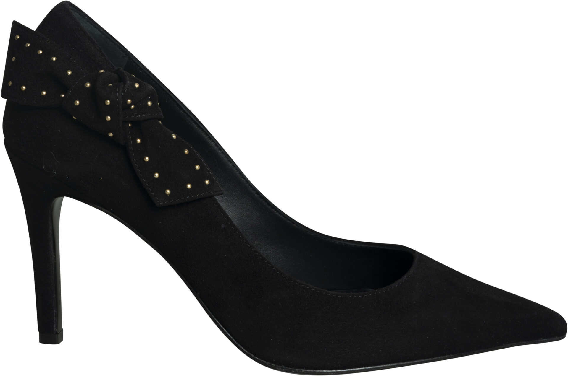 D7B209P9_schwarz_499 Elegant Pointed-Toe Pumps with Studded Bow Detail - Image 1