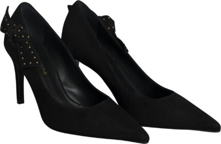 Elegant Pointed-Toe Pumps with Studded Bow Detail - Image 2
