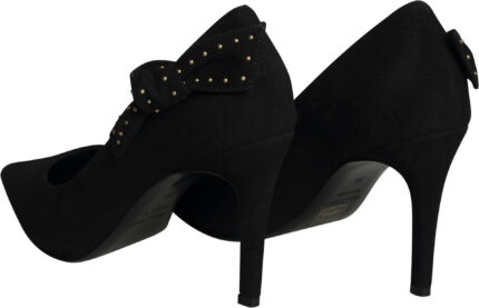 Elegant Pointed-Toe Pumps with Studded Bow Detail - Image 3
