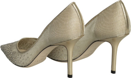Pumps in Gold Mesh with Crystal Dégradé and Stiletto Heel - Image 3