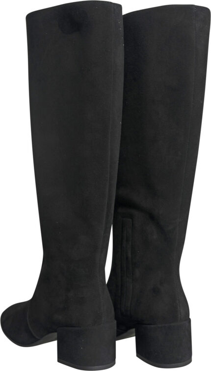 Knee-High Suede Boots with Elegant Block Heel - Image 3